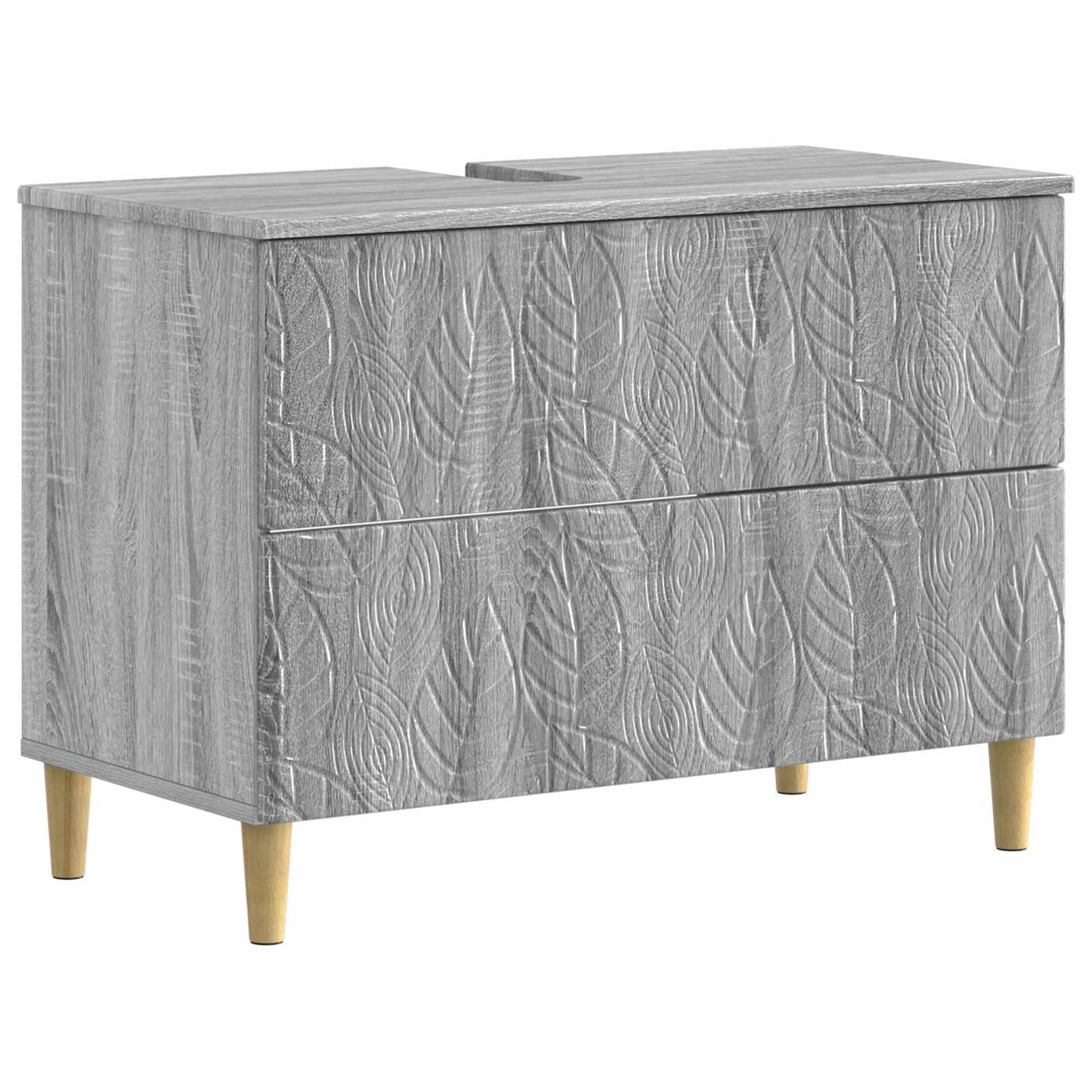 3 Piece Bathroom Cabinet Set DELFT Grey Sonoma Engineered Wood