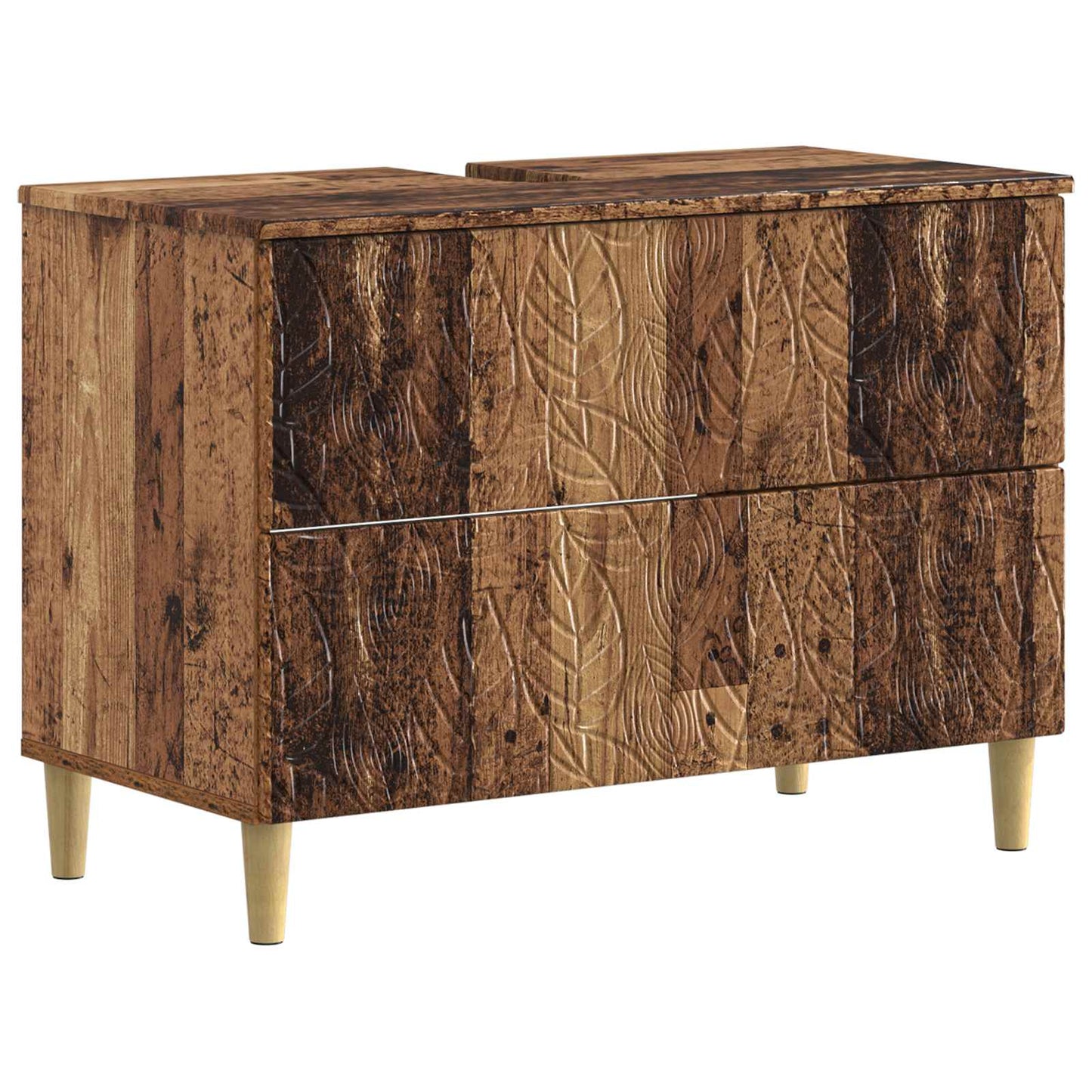3 Piece Bathroom Cabinet Set DELFT Old Wood Engineered Wood
