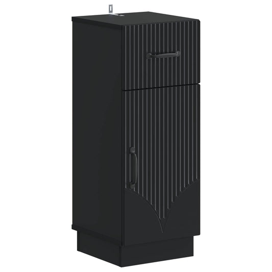3 Piece Bathroom Cabinet Set HOORN Black Engineered Wood
