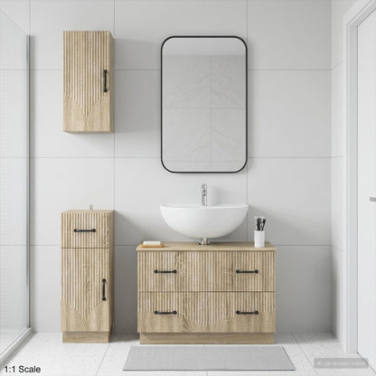 3 Piece Bathroom Cabinet Set HOORN Sonoma Oak Engineered Wood