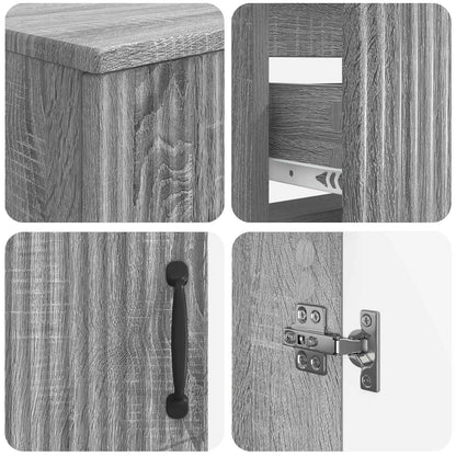 3 Piece Bathroom Cabinet Set HOORN Grey Sonoma Engineered Wood