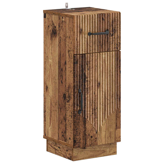 3 Piece Bathroom Cabinet Set HOORN Old Wood Engineered Wood