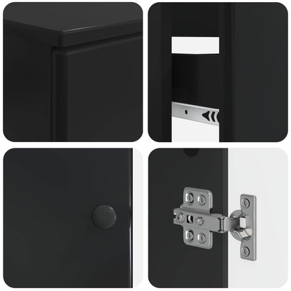 3 Piece Bathroom Cabinet Set BREDA Black Engineered Wood