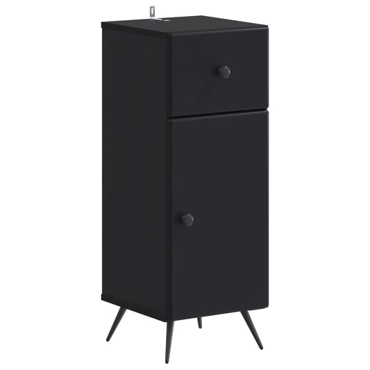 3 Piece Bathroom Cabinet Set BREDA Black Engineered Wood