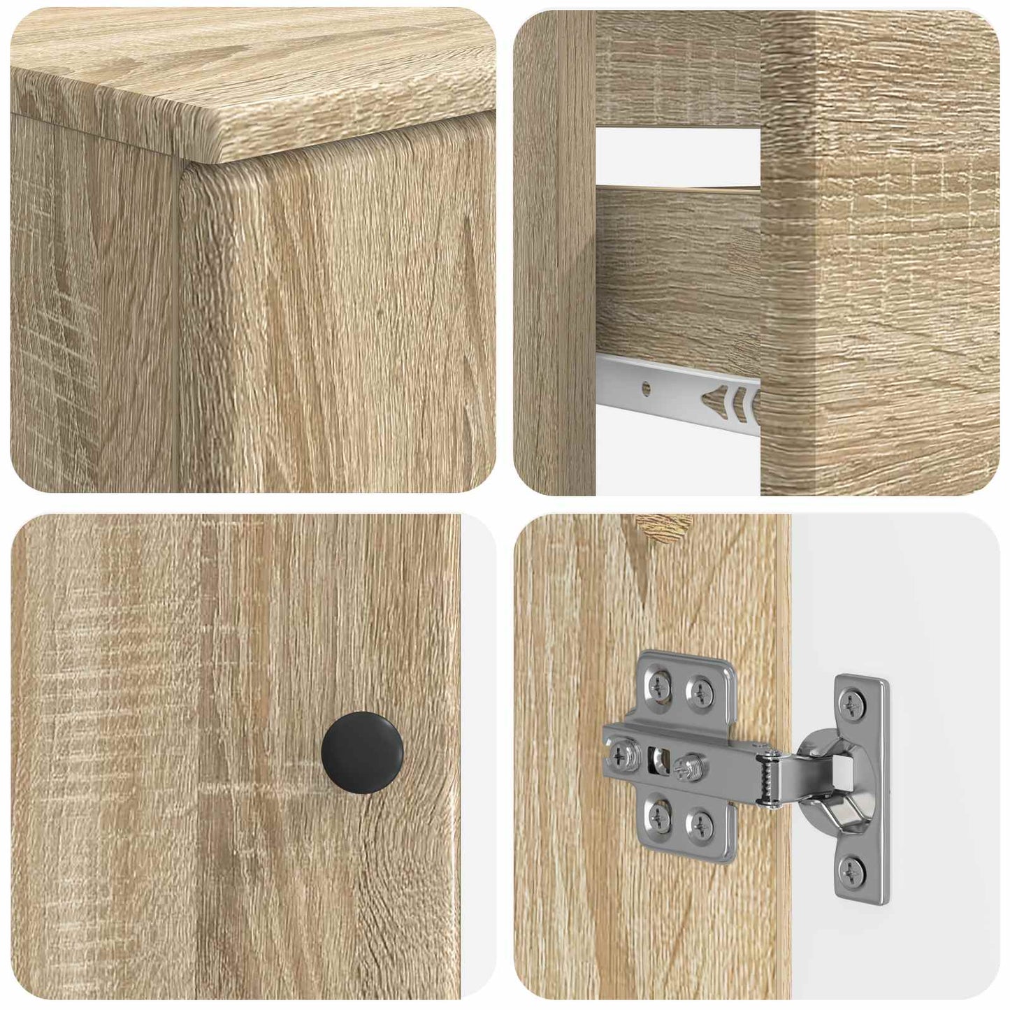 3 Piece Bathroom Cabinet Set BREDA Sonoma Oak Engineered Wood