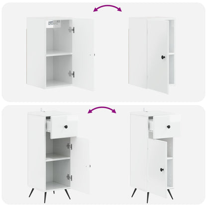 3 Piece Bathroom Cabinet Set BREDA High Gloss White