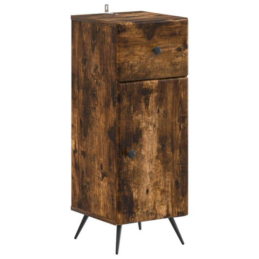 3 Piece Bathroom Cabinet Set BREDA Smoked Oak Engineered Wood