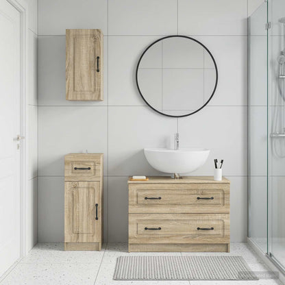 3 Piece Bathroom Cabinet Set UTRECHT Sonoma Oak Engineered Wood