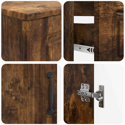 3 Piece Bathroom Cabinet Set UTRECHT Smoked Oak Engineered Wood