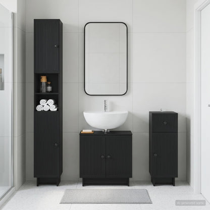 3 Piece Bathroom Cabinet Set EDE Engineered Wood