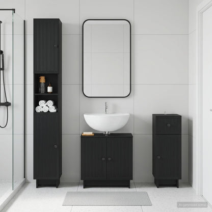 3 Piece Bathroom Cabinet Set EDE Engineered Wood