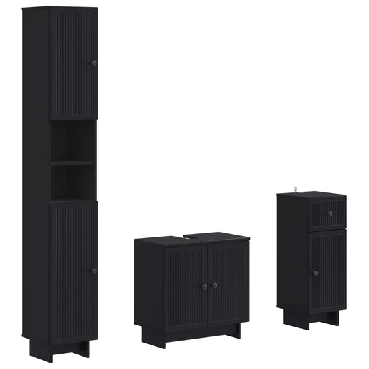 3 Piece Bathroom Cabinet Set EDE Engineered Wood