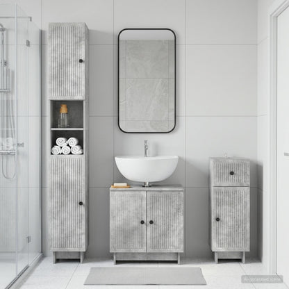 3 Piece Bathroom Cabinet Set EDE Engineered Wood
