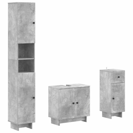 3 Piece Bathroom Cabinet Set EDE Engineered Wood