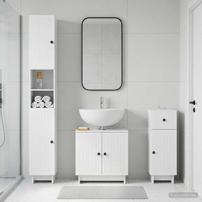 3 Piece Bathroom Cabinet Set EDE Engineered Wood