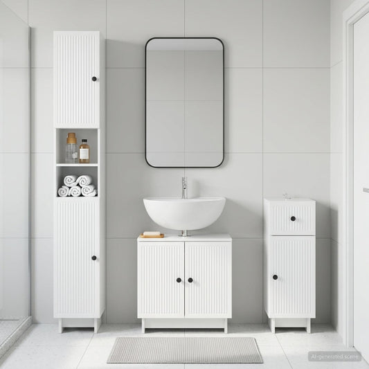 3 Piece Bathroom Cabinet Set EDE Engineered Wood
