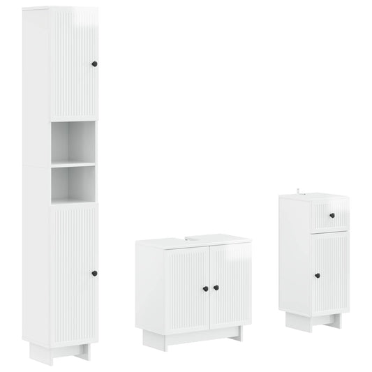 3 Piece Bathroom Cabinet Set EDE Engineered Wood