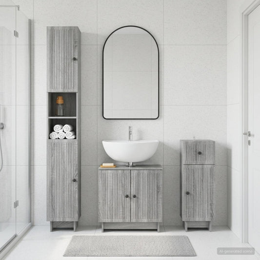 3 Piece Bathroom Cabinet Set EDE Engineered Wood