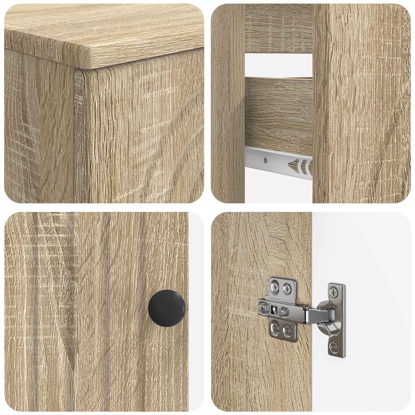 3 Piece Bathroom Cabinet Set ALKMAAR Engineered Wood