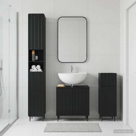 3 Piece Bathroom Cabinet Set ZWOLLE Engineered Wood
