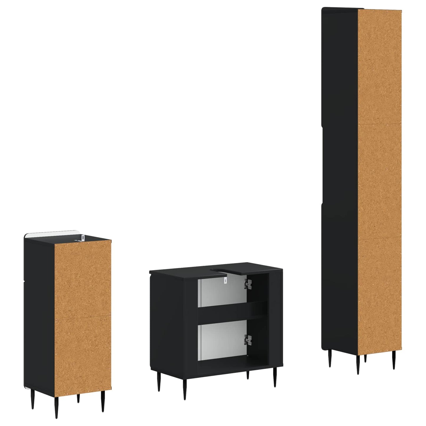 3 Piece Bathroom Cabinet Set ZWOLLE Engineered Wood