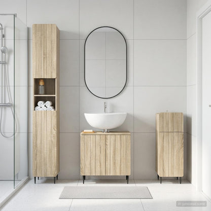 3 Piece Bathroom Cabinet Set ZWOLLE Engineered Wood