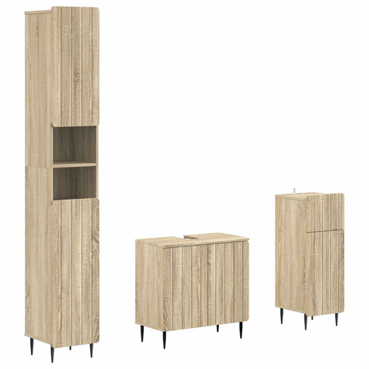 3 Piece Bathroom Cabinet Set ZWOLLE Engineered Wood