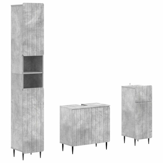 3 Piece Bathroom Cabinet Set ZWOLLE Engineered Wood