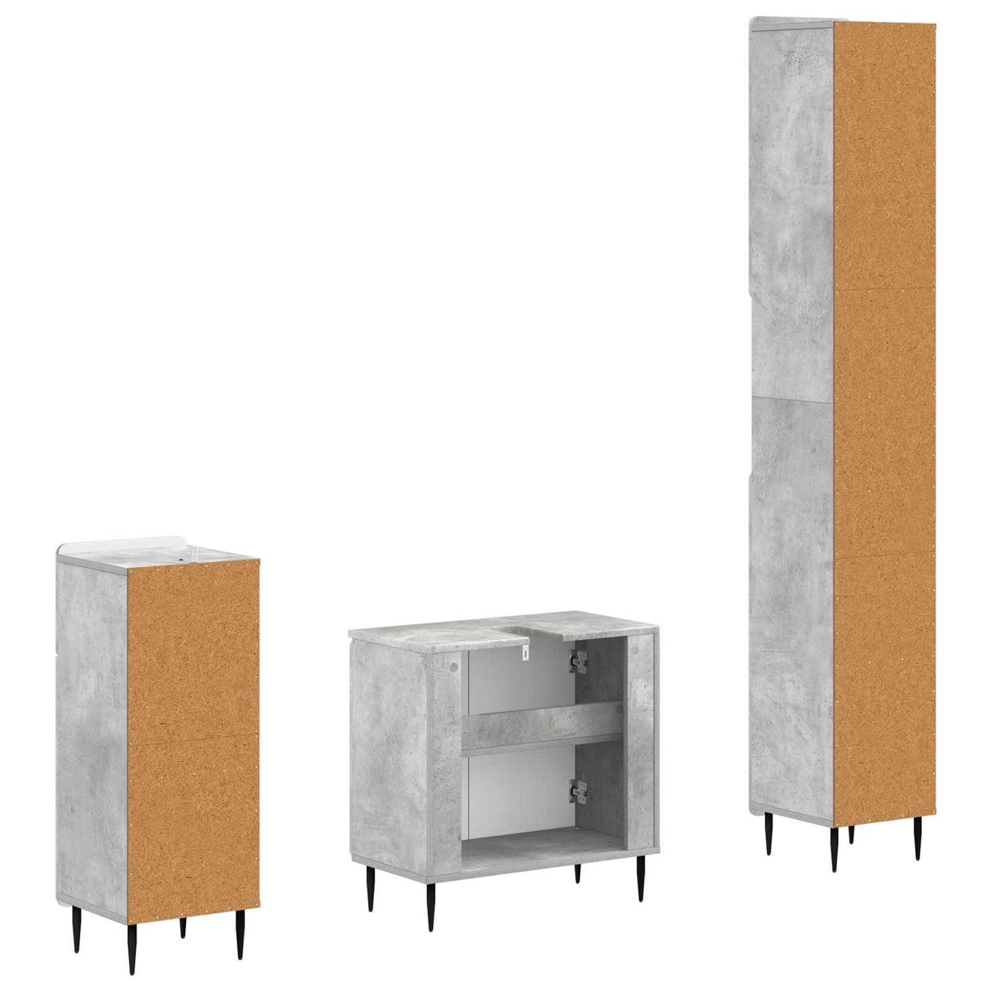 3 Piece Bathroom Cabinet Set ZWOLLE Engineered Wood
