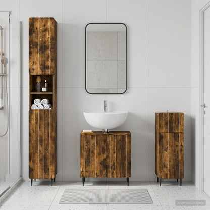 3 Piece Bathroom Cabinet Set ZWOLLE Engineered Wood