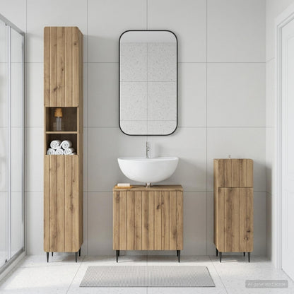 3 Piece Bathroom Cabinet Set ZWOLLE Engineered Wood