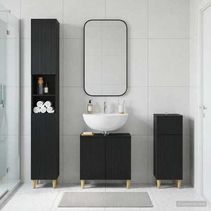 3 Piece Bathroom Cabinet Set ARNHEM Engineered Wood