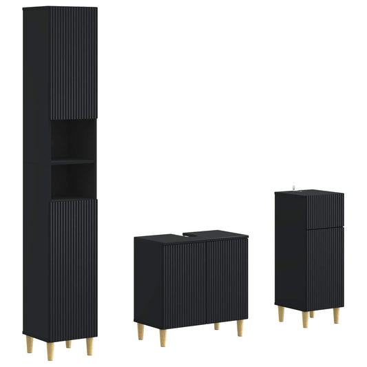 3 Piece Bathroom Cabinet Set ARNHEM Engineered Wood