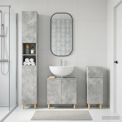 3 Piece Bathroom Cabinet Set ARNHEM Engineered Wood