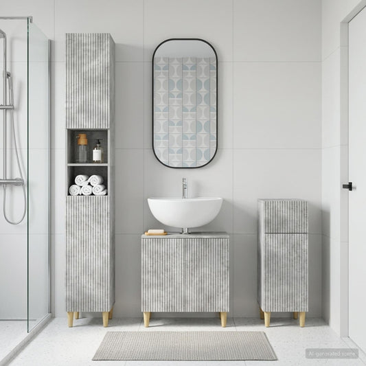 3 Piece Bathroom Cabinet Set ARNHEM Engineered Wood