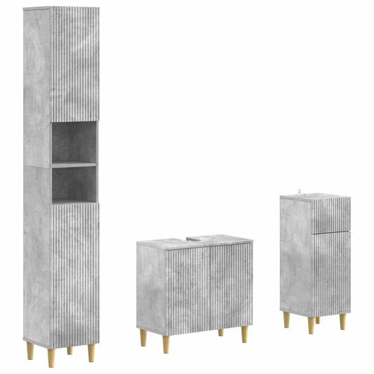 3 Piece Bathroom Cabinet Set ARNHEM Engineered Wood
