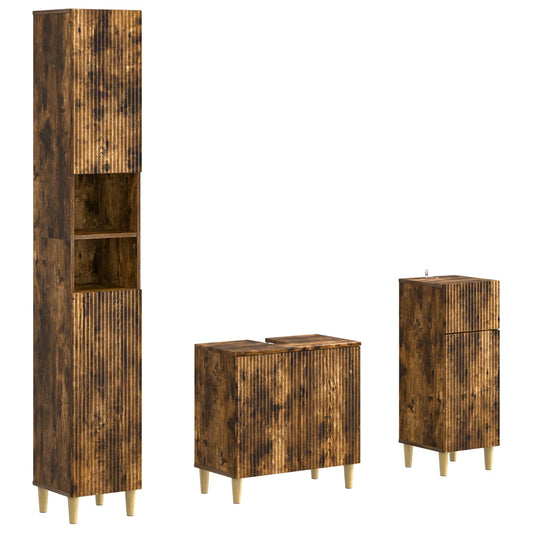 3 Piece Bathroom Cabinet Set ARNHEM Engineered Wood