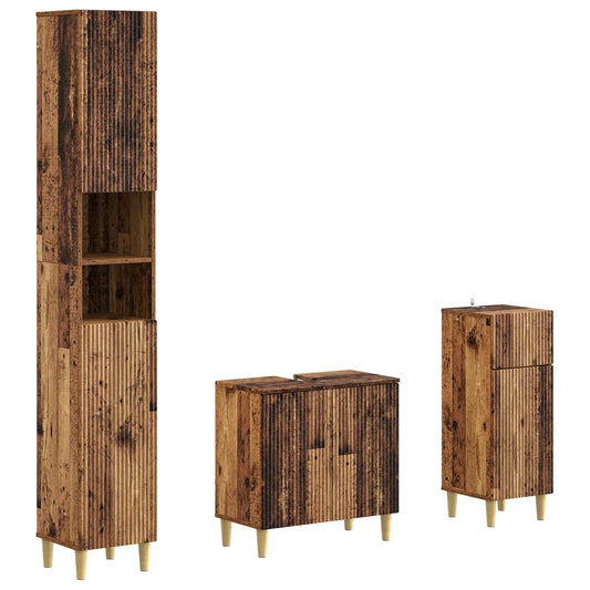 3 Piece Bathroom Cabinet Set ARNHEM Engineered Wood