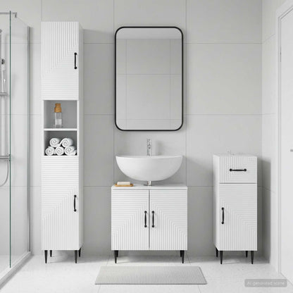 3 Piece Bathroom Cabinet Set HAARLEM Engineered Wood