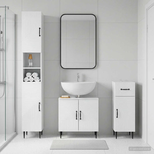 3 Piece Bathroom Cabinet Set HAARLEM Engineered Wood