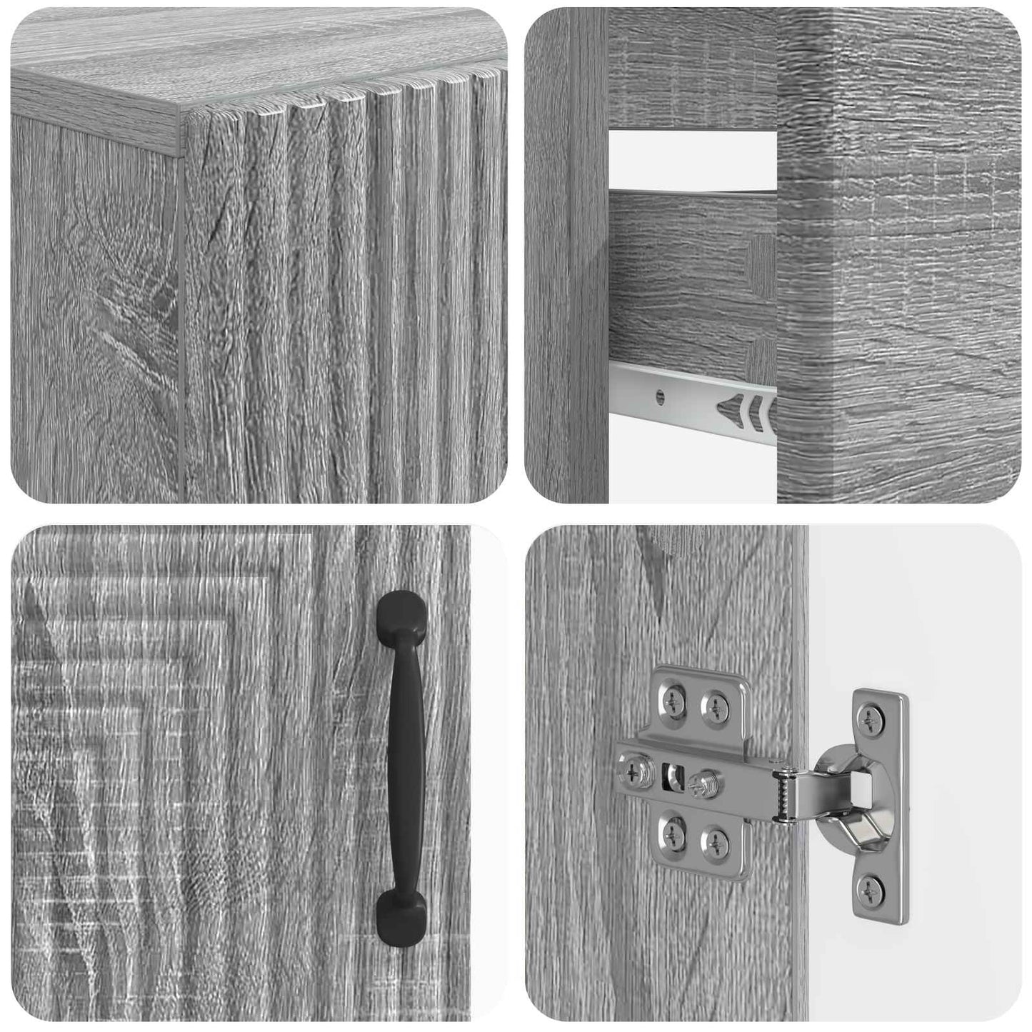 3 Piece Bathroom Cabinet Set HAARLEM Engineered Wood