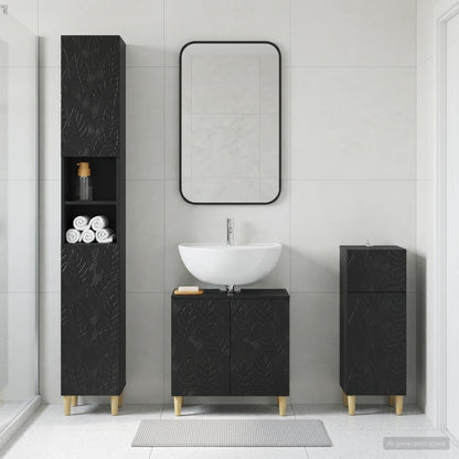 3 Piece Bathroom Cabinet Set DELFT Engineered Wood