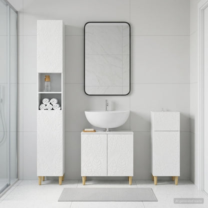 3 Piece Bathroom Cabinet Set DELFT Engineered Wood