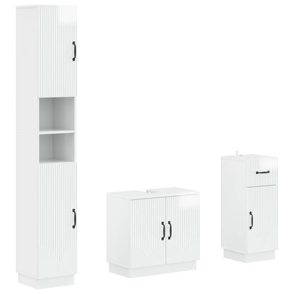 3 Piece Bathroom Cabinet Set HOORN Engineered Wood