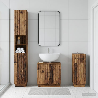 3 Piece Bathroom Cabinet Set HOORN Engineered Wood