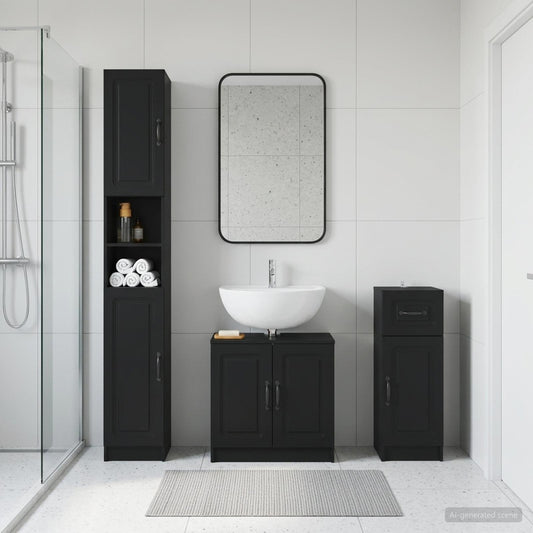3 Piece Bathroom Cabinet Set UTRECHT Engineered Wood