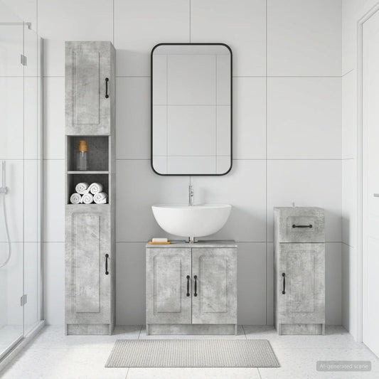 3 Piece Bathroom Cabinet Set UTRECHT Engineered Wood