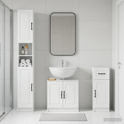 3 Piece Bathroom Cabinet Set UTRECHT Engineered Wood