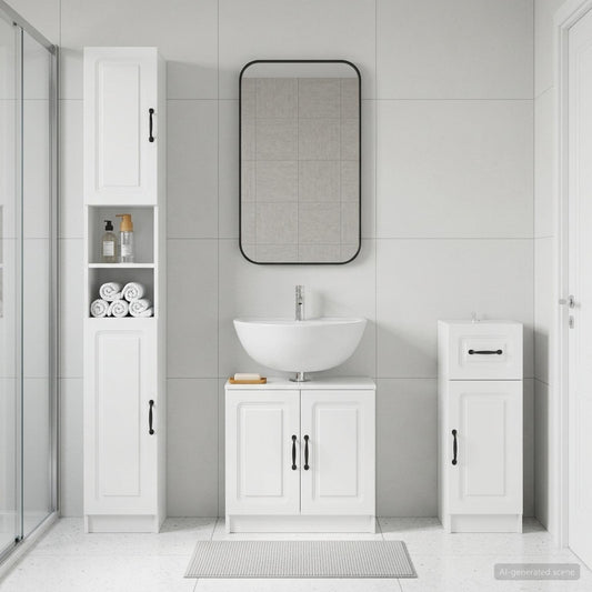 3 Piece Bathroom Cabinet Set UTRECHT Engineered Wood