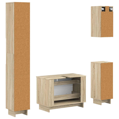 4 Piece Bathroom Cabinet Set EDE Sonoma Oak Engineered Wood